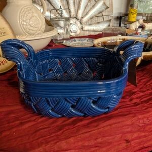 Blue Woven Basket Made In Italy!!!